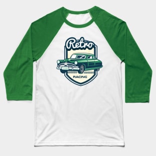 Retro Racing Car Badge Baseball T-Shirt